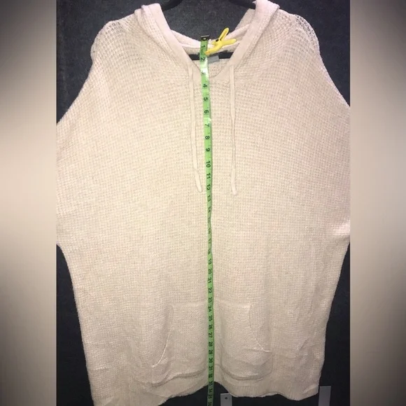 Natural Reflections XL Heather Waffle Oatmeal Long Sleeve Kangaroo Pocket Hooded - Picture 8 of 9